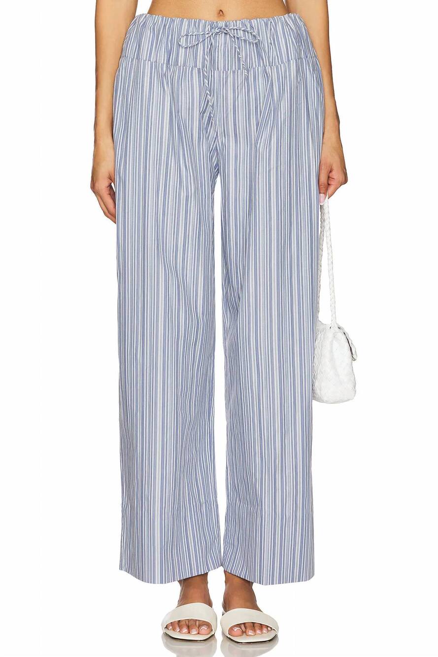 NEW FAITHFULL THE BRAND vieu relaxed pant in blue stripe